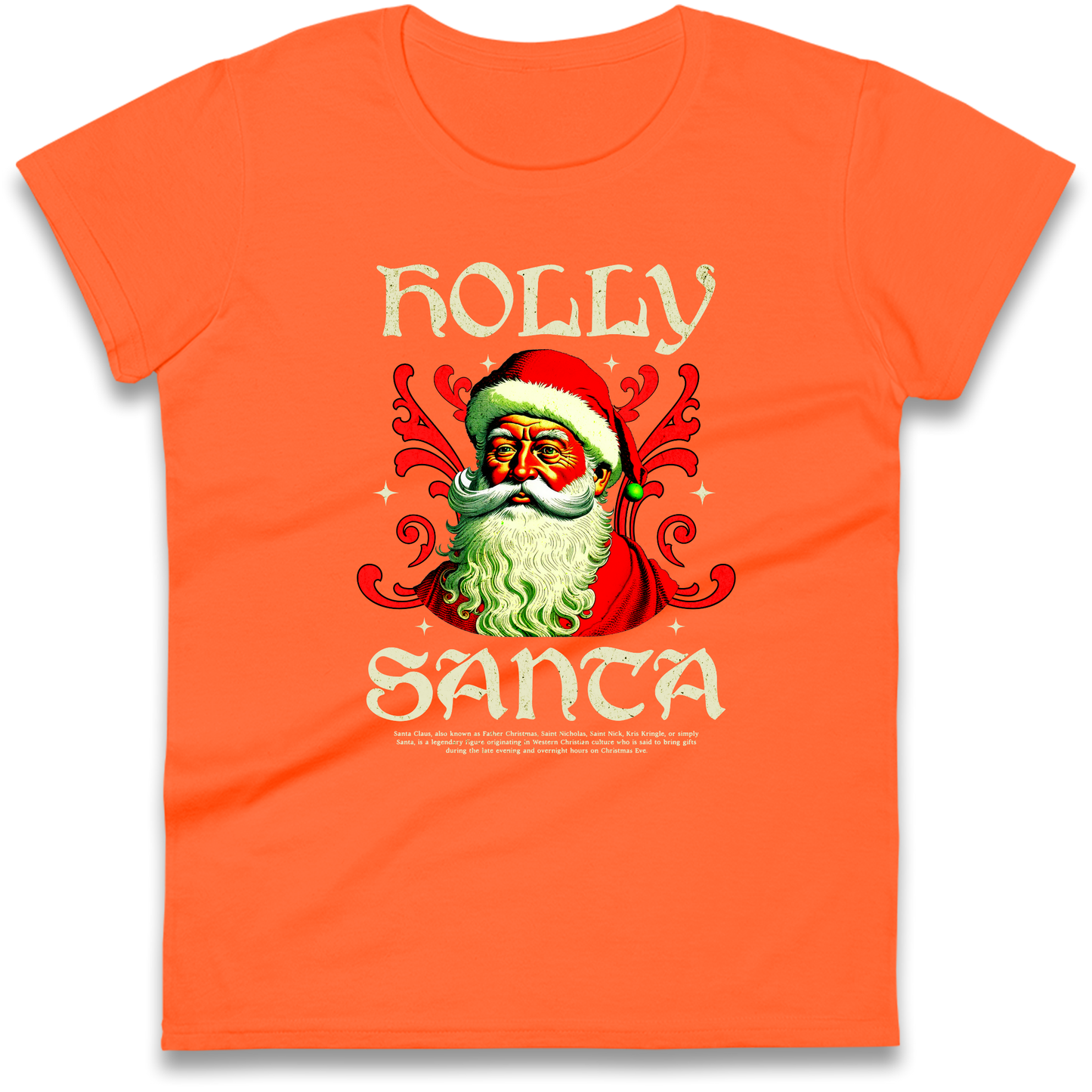 Holly Santa Christmas Ladies Shirt