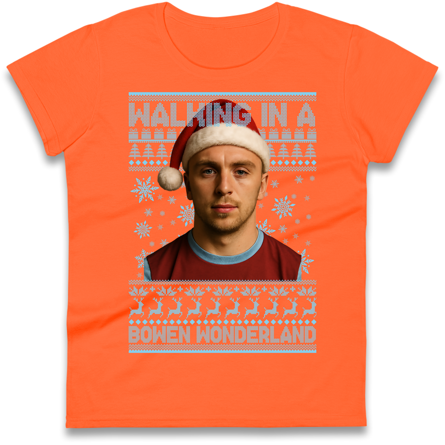 Jared Bowen walking in a Bowen Wonderland Christmas Ladies Shirt