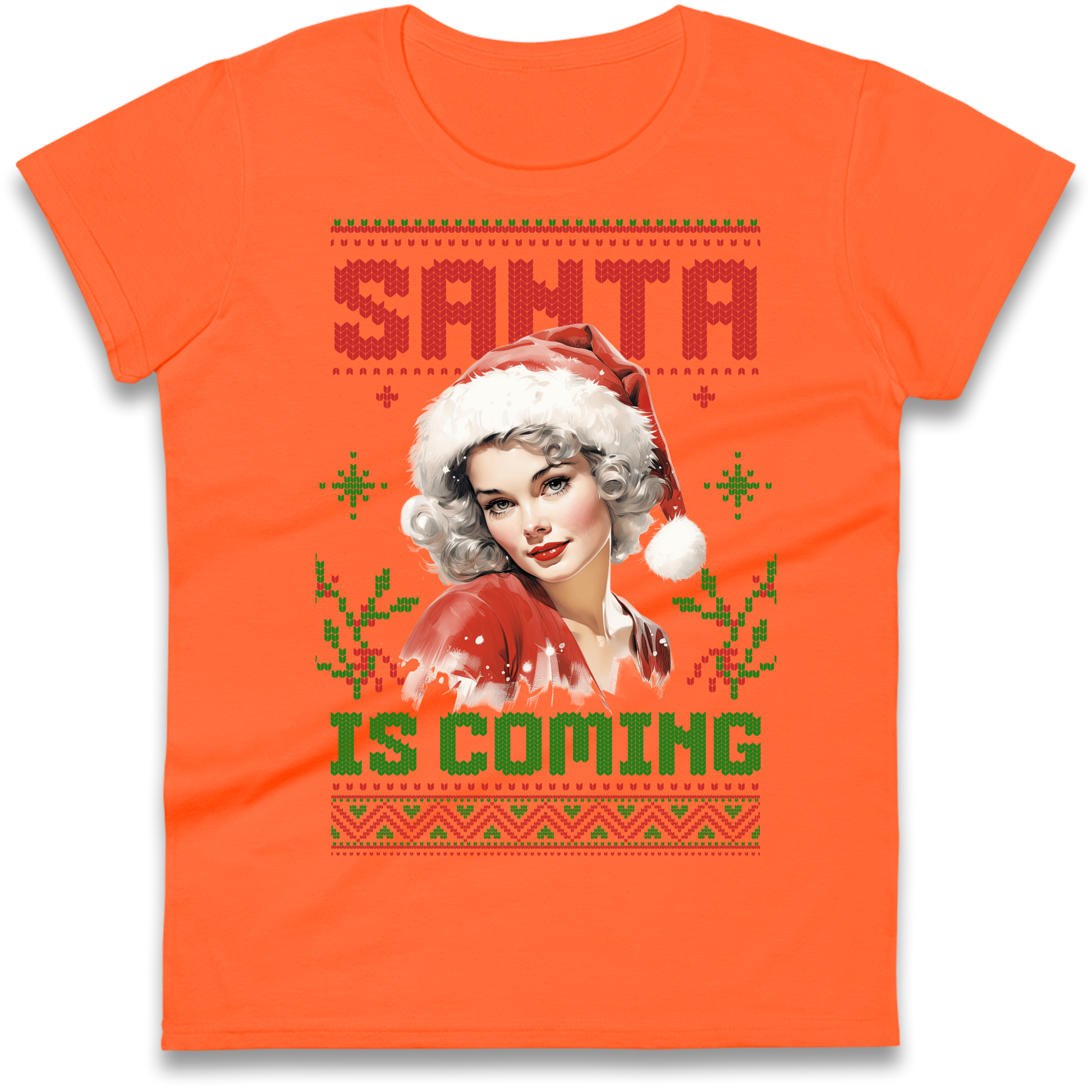 Santa is Coming Christmas Ladies Shirt
