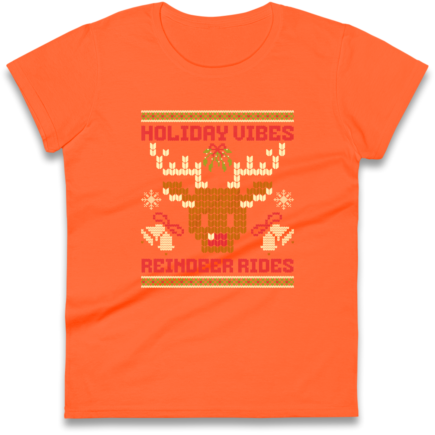 Holiday Vibes Reindeer Rides Christmas Ladies Shirt