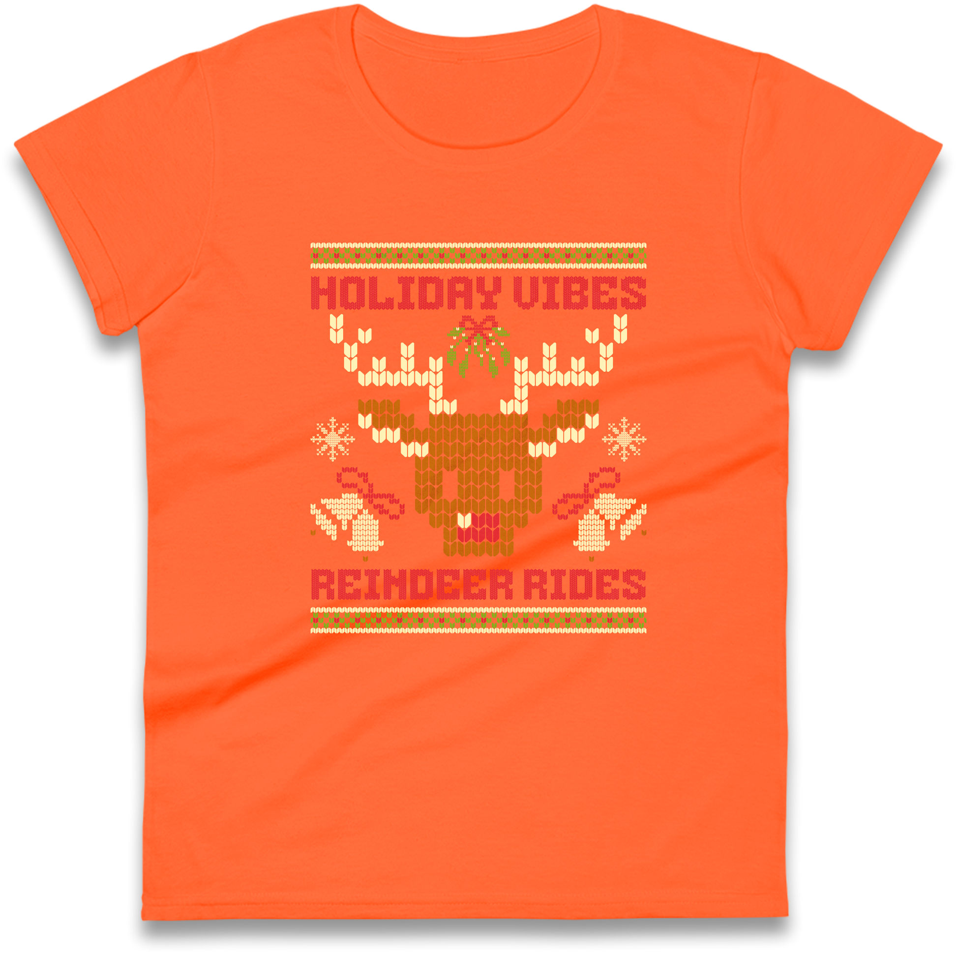 Holiday Vibes Reindeer Rides Christmas Ladies Shirt