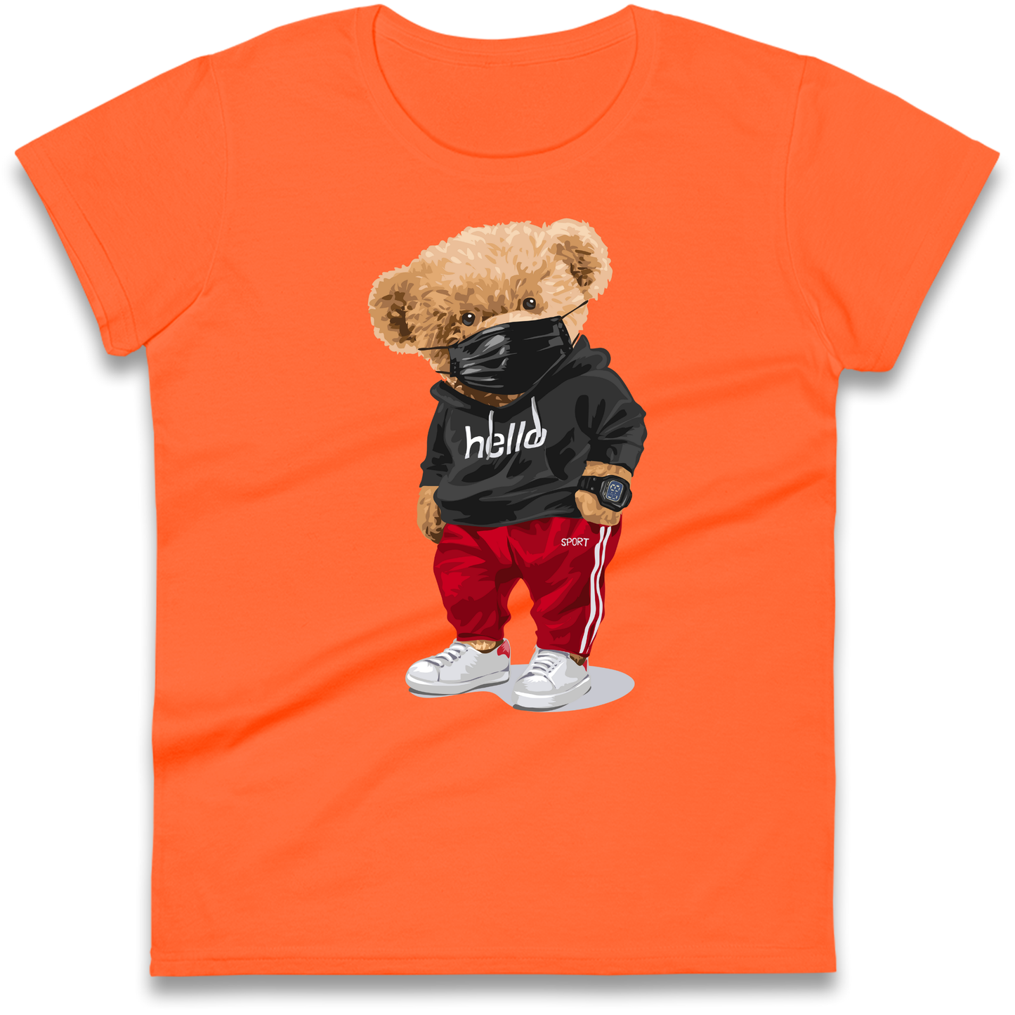 Teddy Bear Hello Streetwear Ladies Shirt