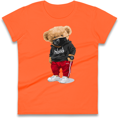 Teddy Bear Hello Streetwear Ladies Shirt