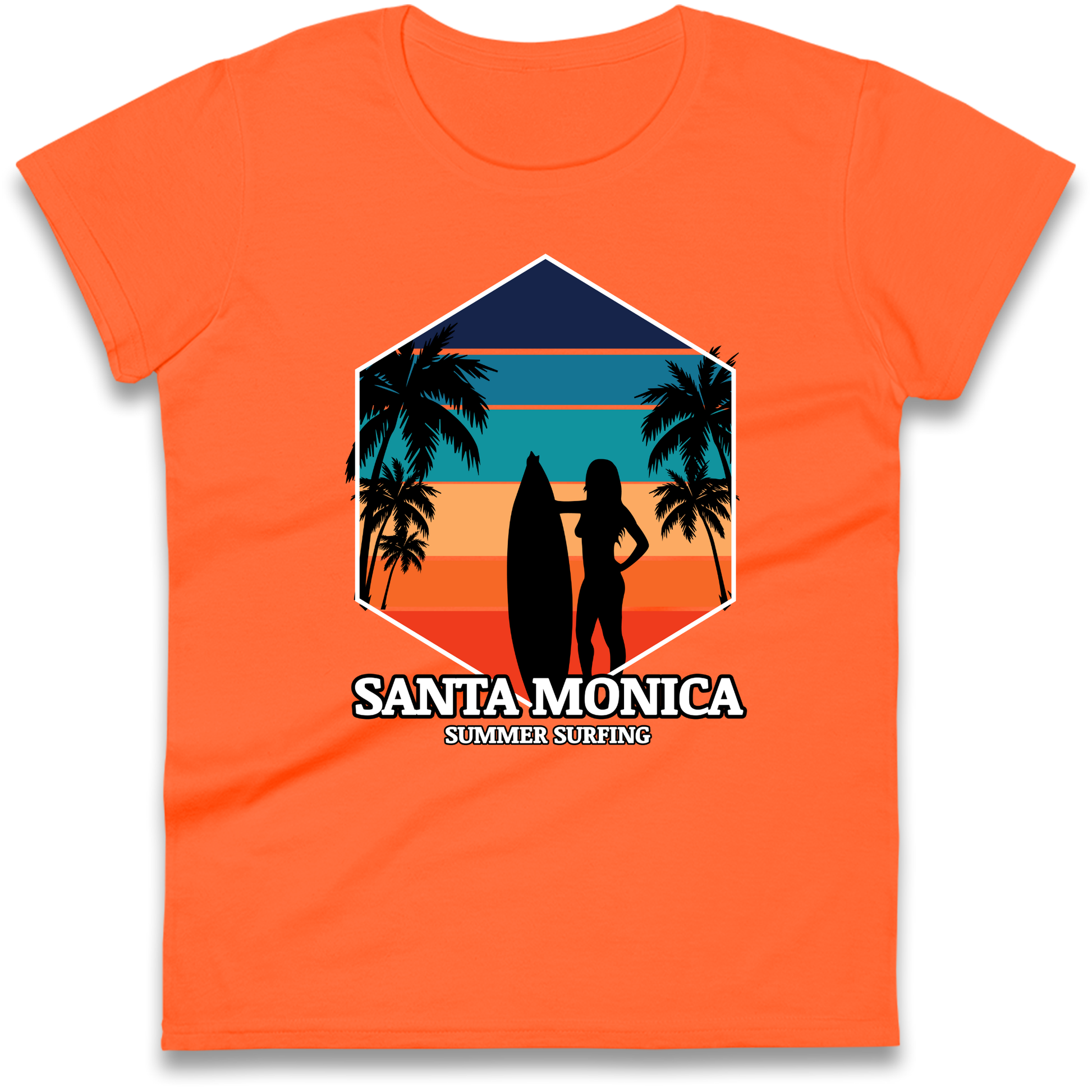 Santa Monica Summer Surfing Ladies Shirt