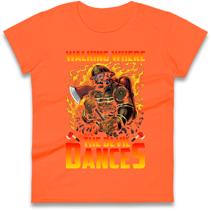Walking Where The Devil Dances Ladies Shirt
