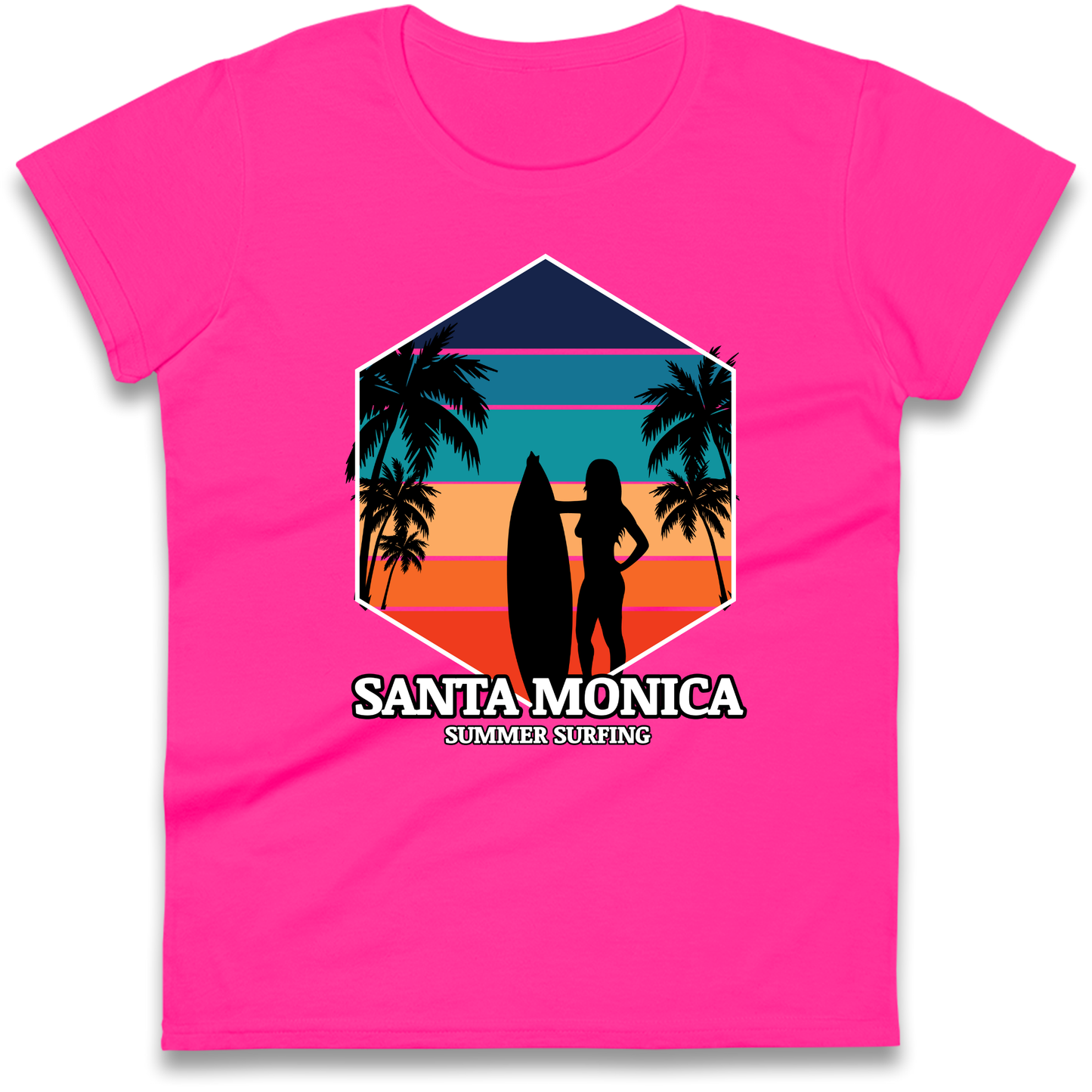 Santa Monica Summer Surfing Ladies Shirt