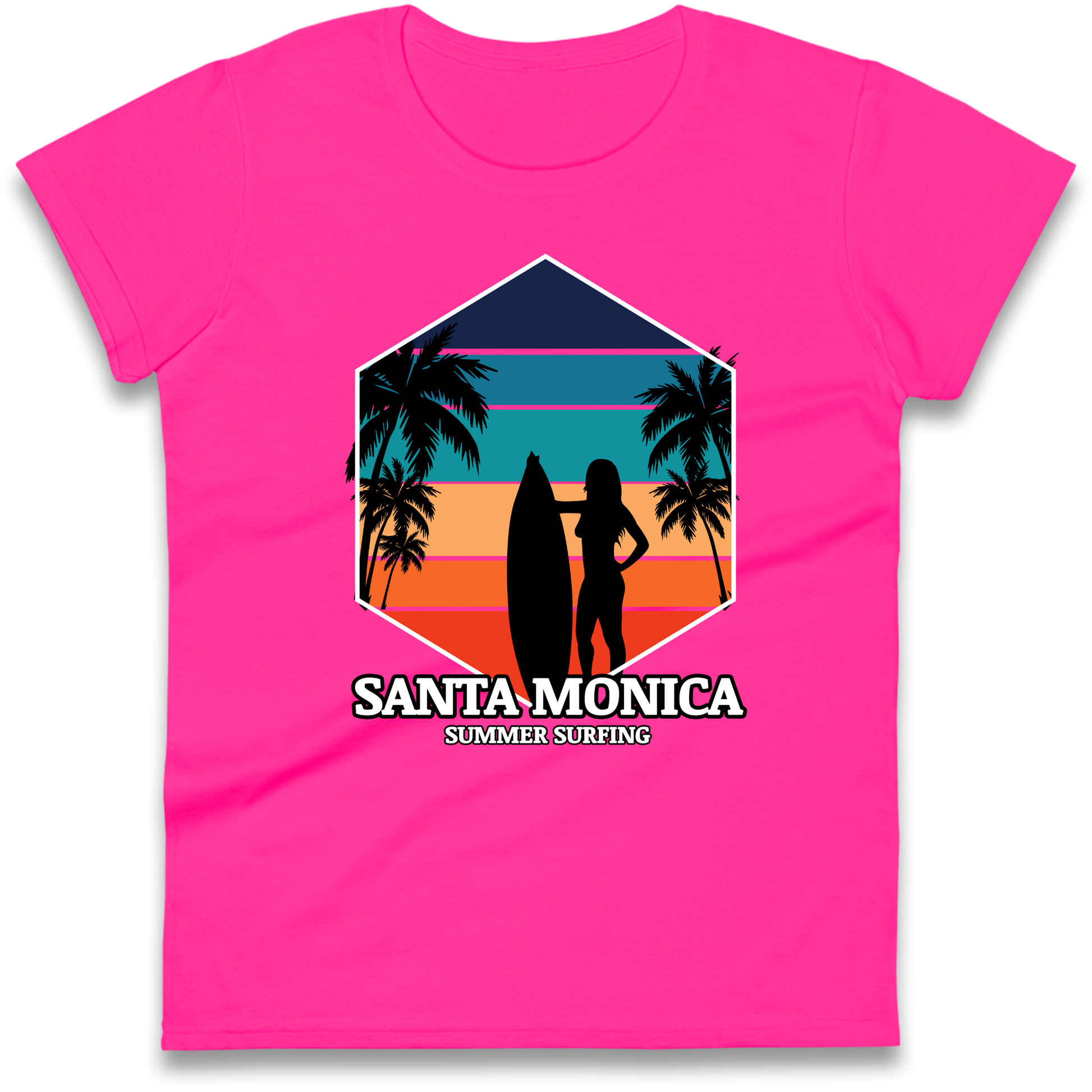 Santa Monica Summer Surfing Ladies Shirt