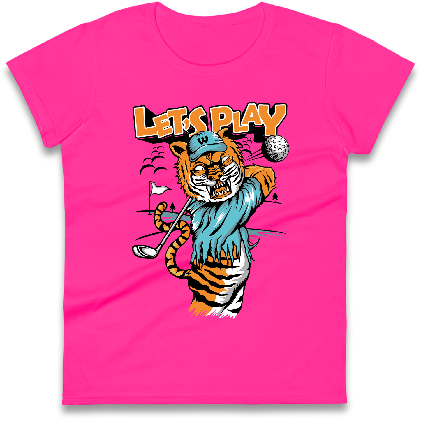Lets Play Golf Tiger Ladies Shirt