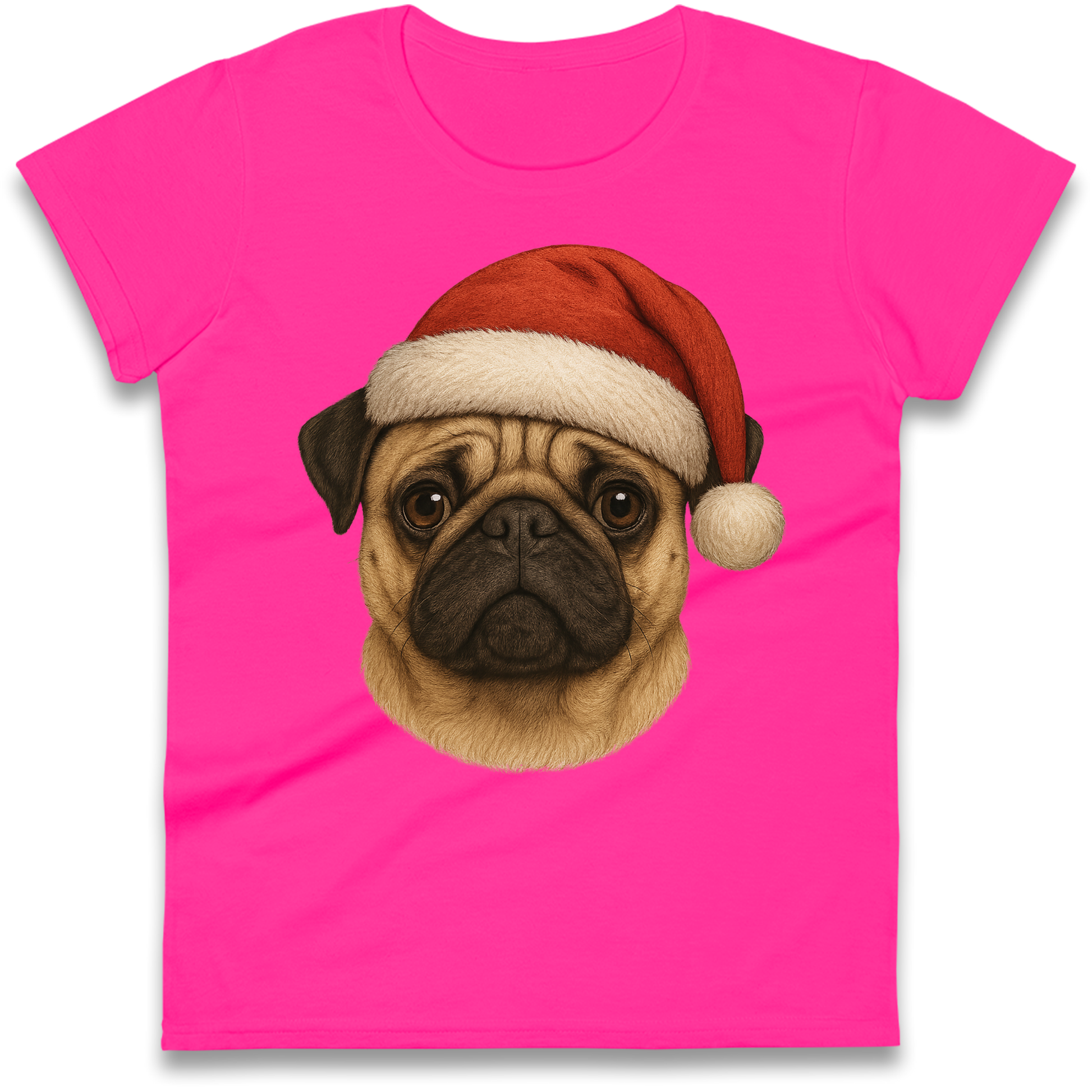 Pug Face Christmas Ladies Shirt