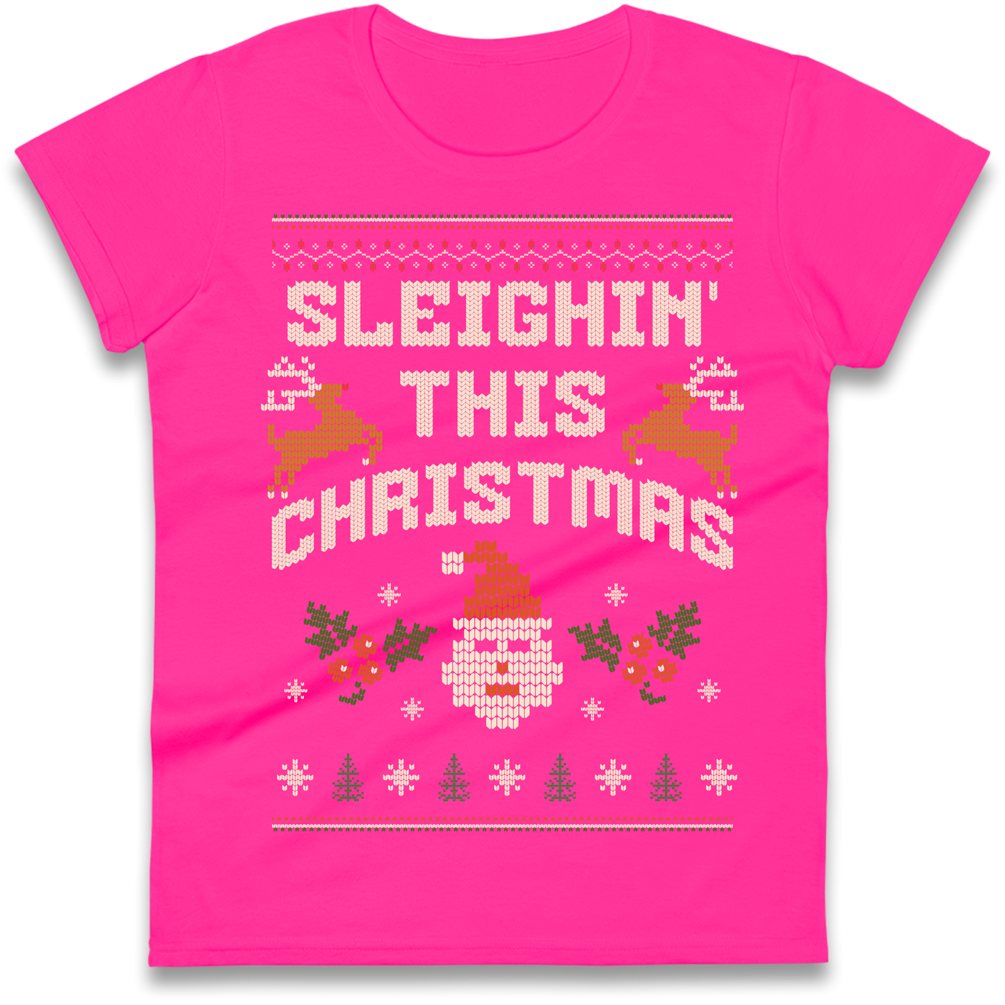 Sleighin This Christmas Christmas Ladies Shirt