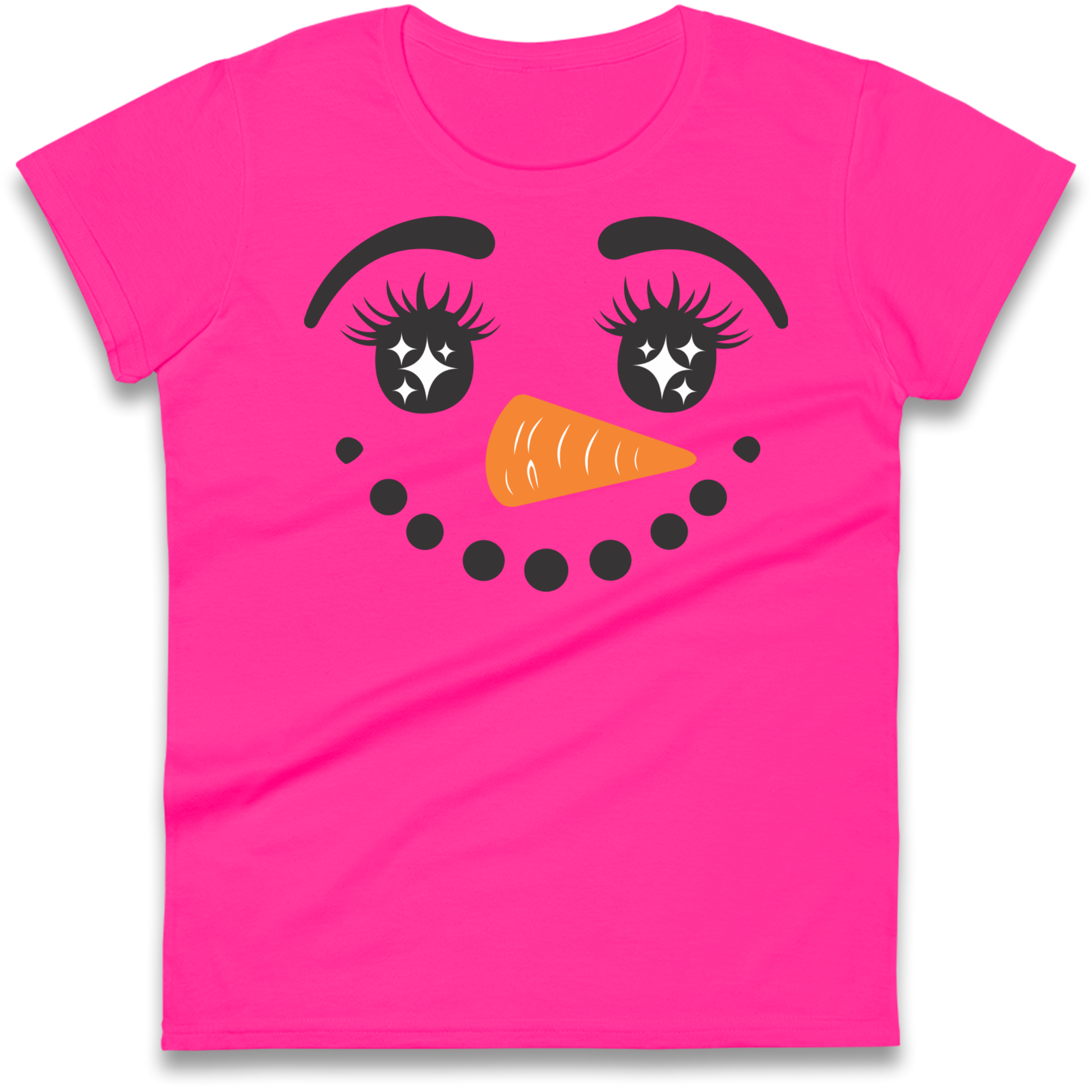 Snowman Face Christmas Ladies Shirt