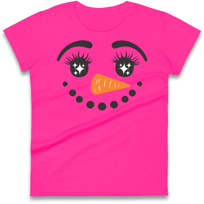 Snowman Face Christmas Ladies Shirt