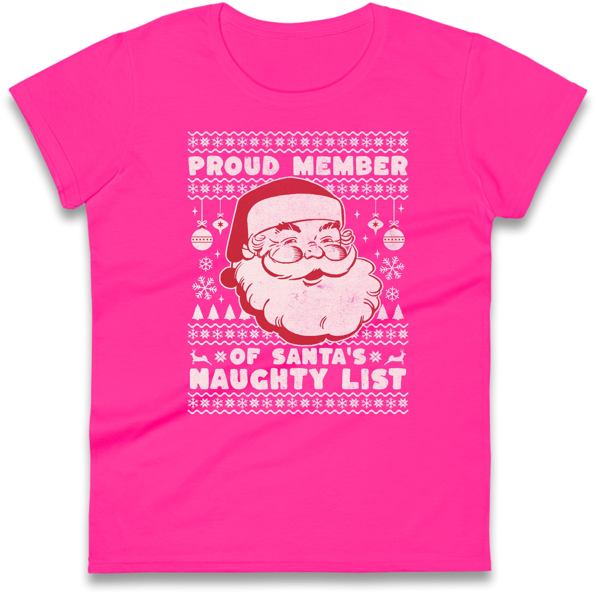 Proud Member Of Santas Naughty List Christmas Ladies Shirt