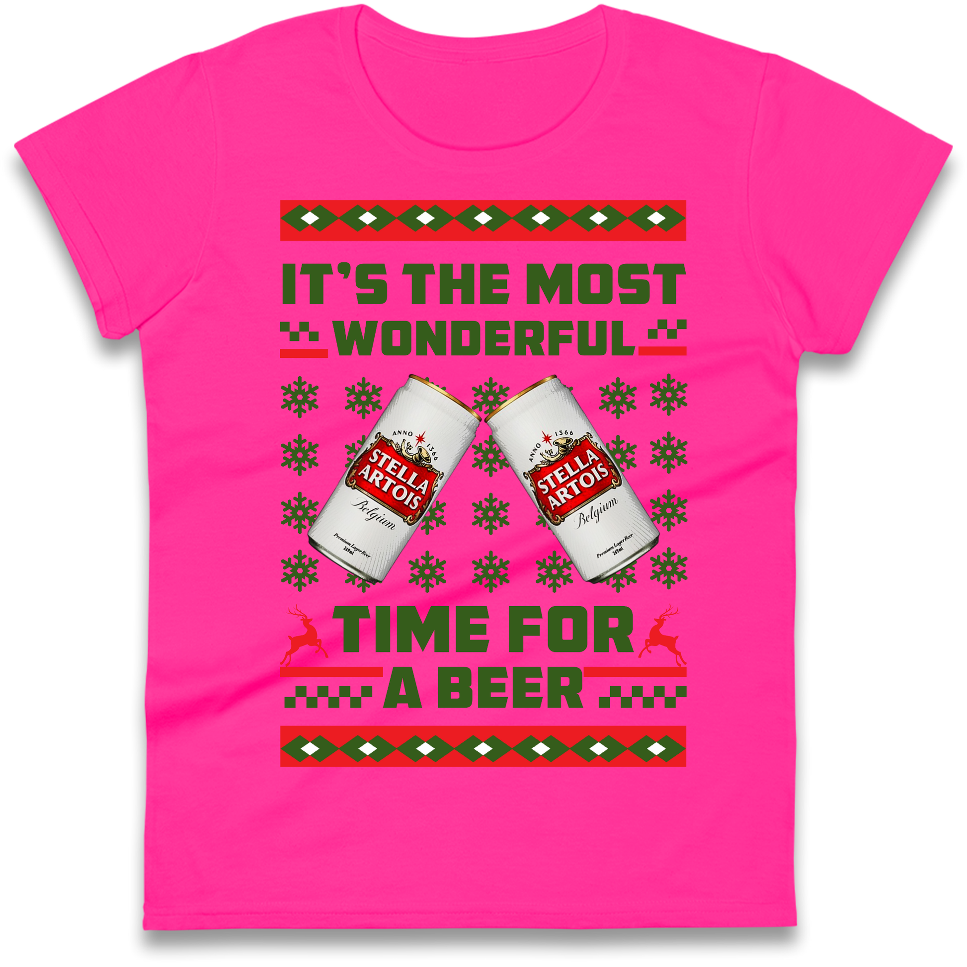 Its The Most Wonderful Time for A Beer Stella Christmas Ladies Shirt