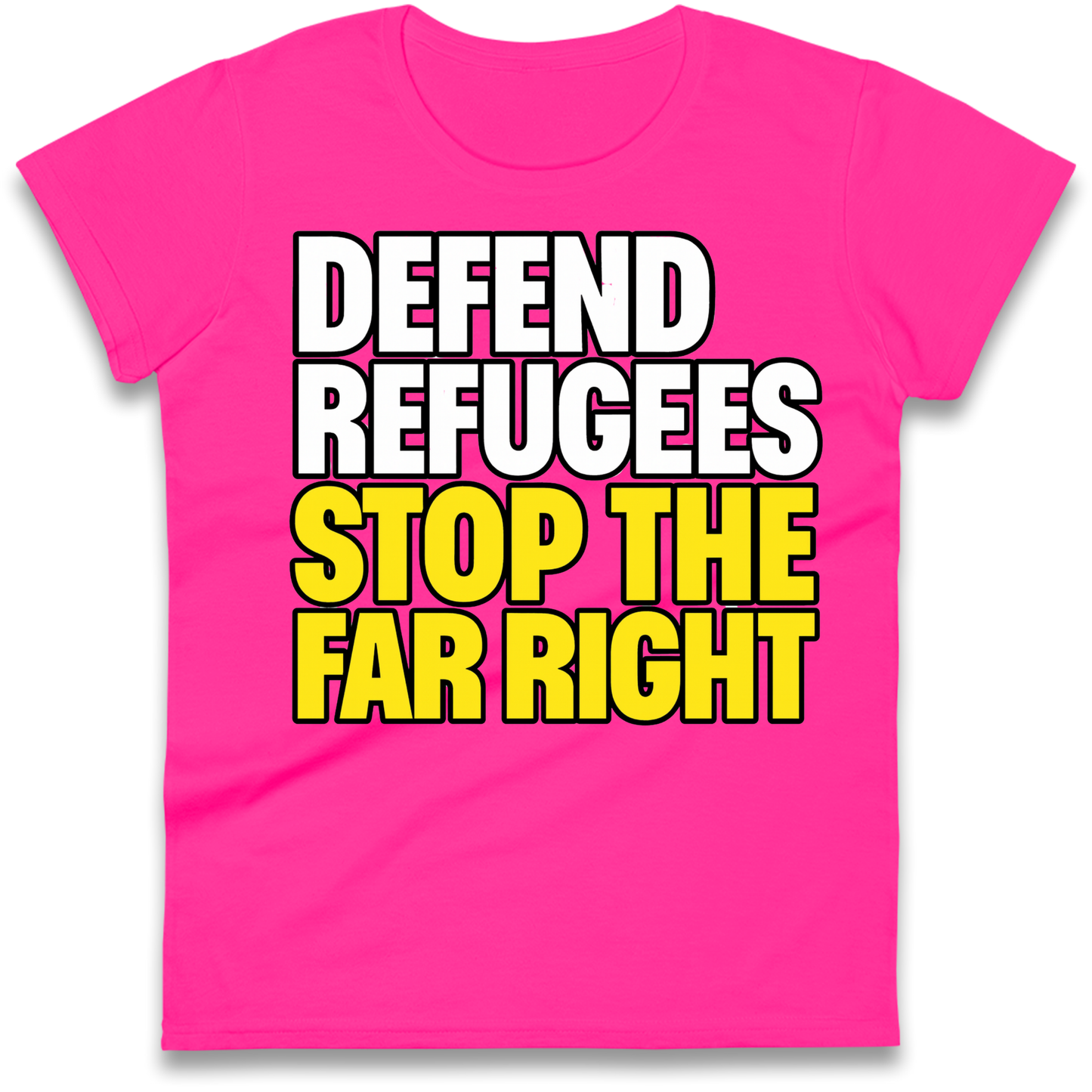 Defend Refugees Stop The Far Right Ladies Shirt