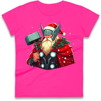 Viking Thor Santa Ladies Shirt