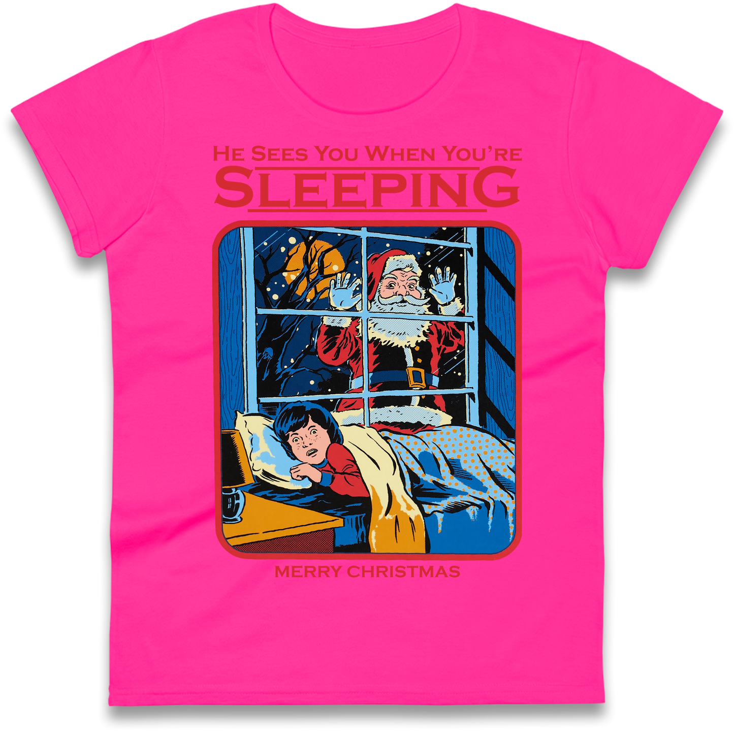 Creepy Santa Claus Christmas Ladies Shirt