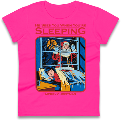 Creepy Santa Claus Christmas Ladies Shirt