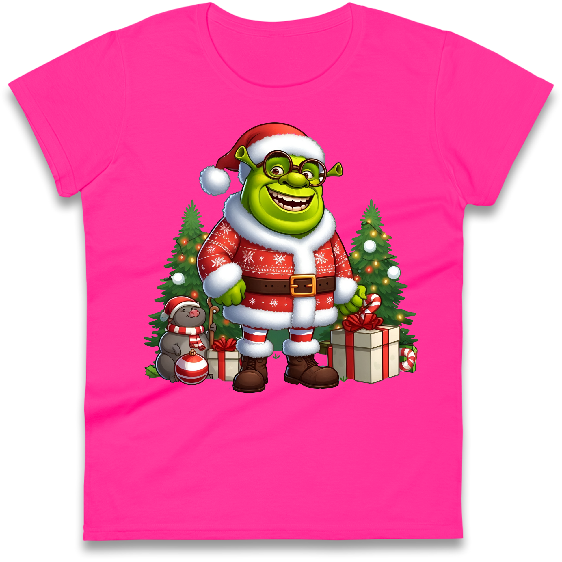 Shrek Santa Claus Presents Ladies Shirt