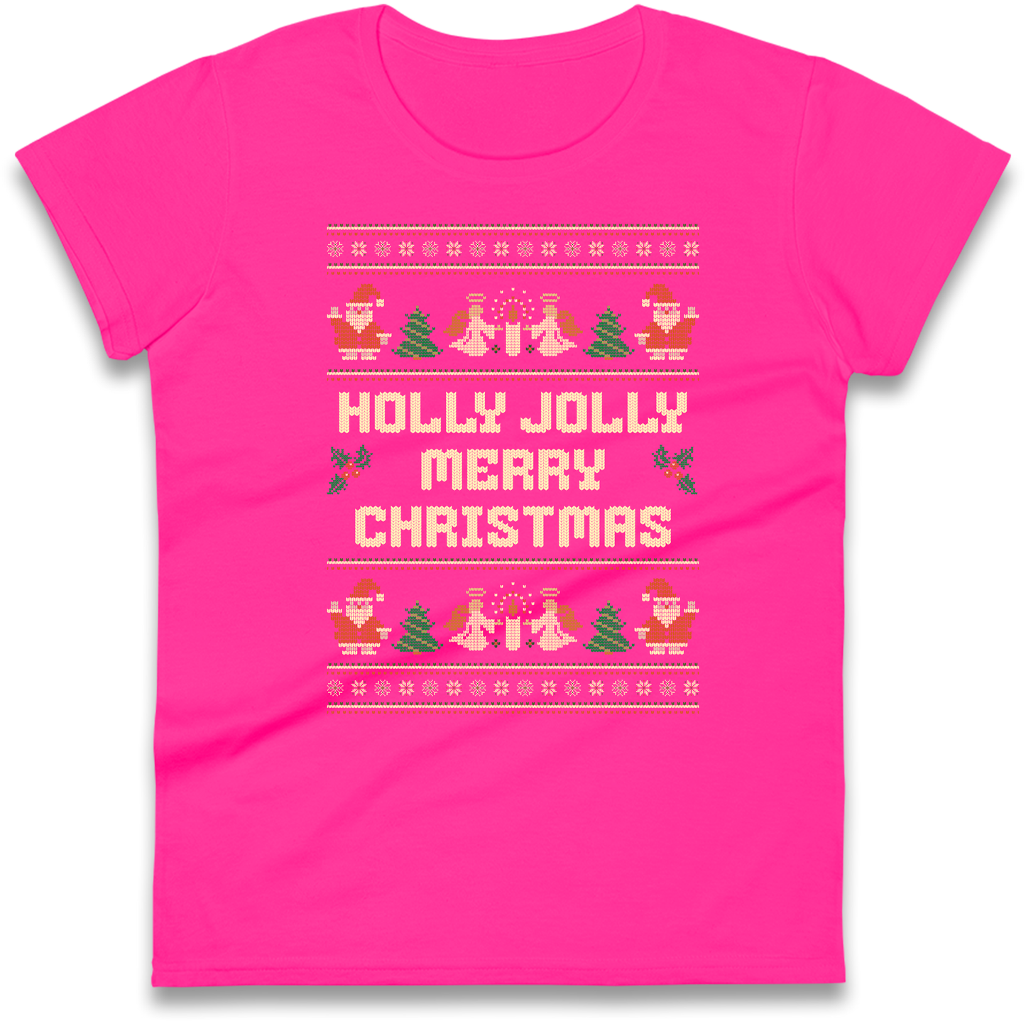 Holly Jolly Merry Christmas Ladies Shirt
