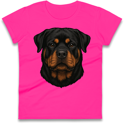 Rottweiler Face Ladies Shirt