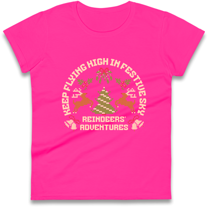 Keep Flying High In Festive Sky Christmas Ladies Shirt