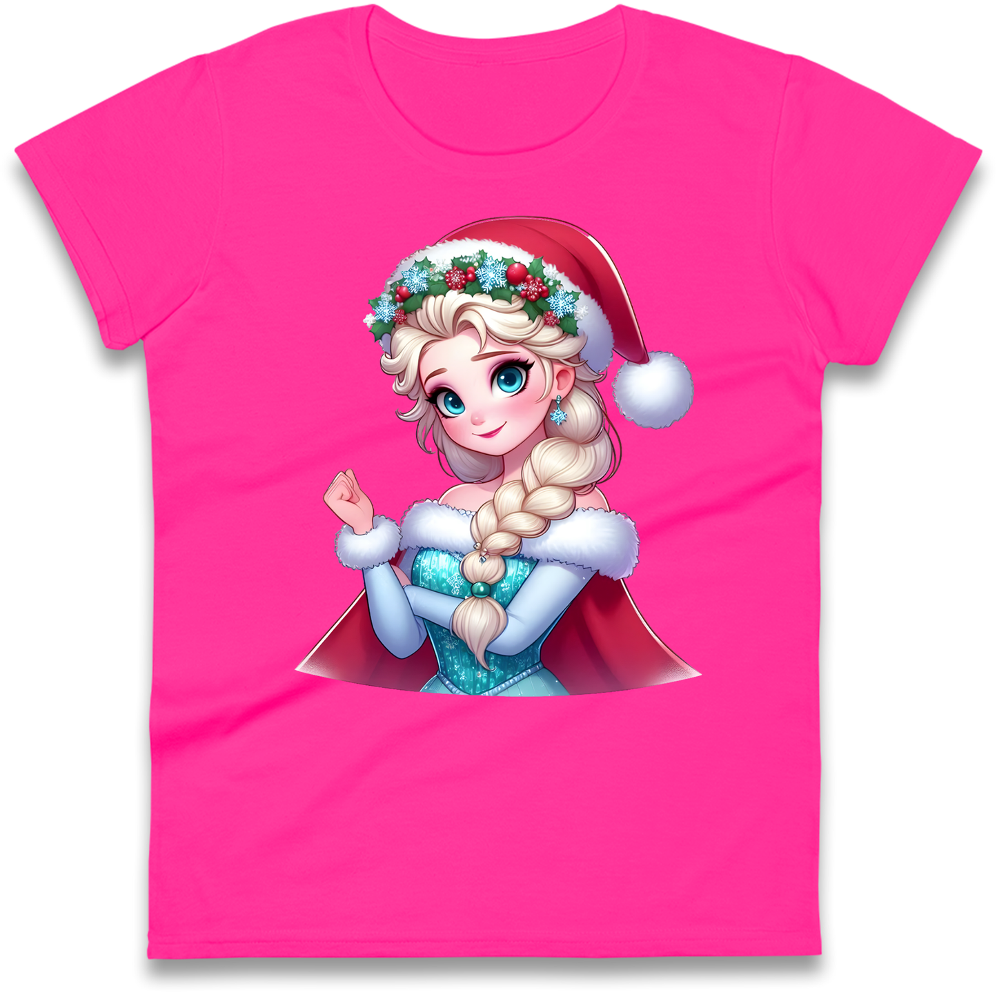 Elsa Frozen Santa Ladies Shirt