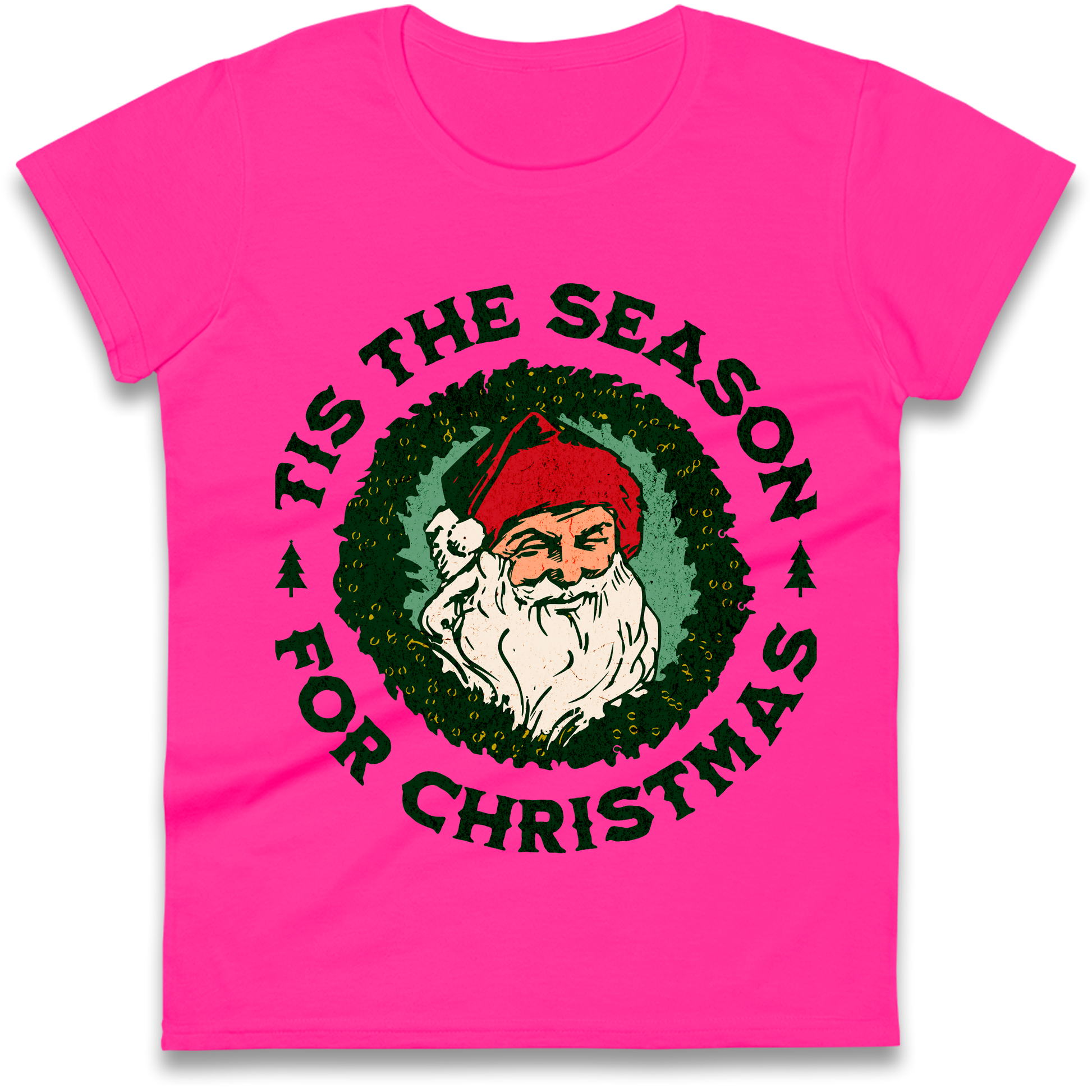 Tis The Season Santa Claus Christmas Ladies Shirt