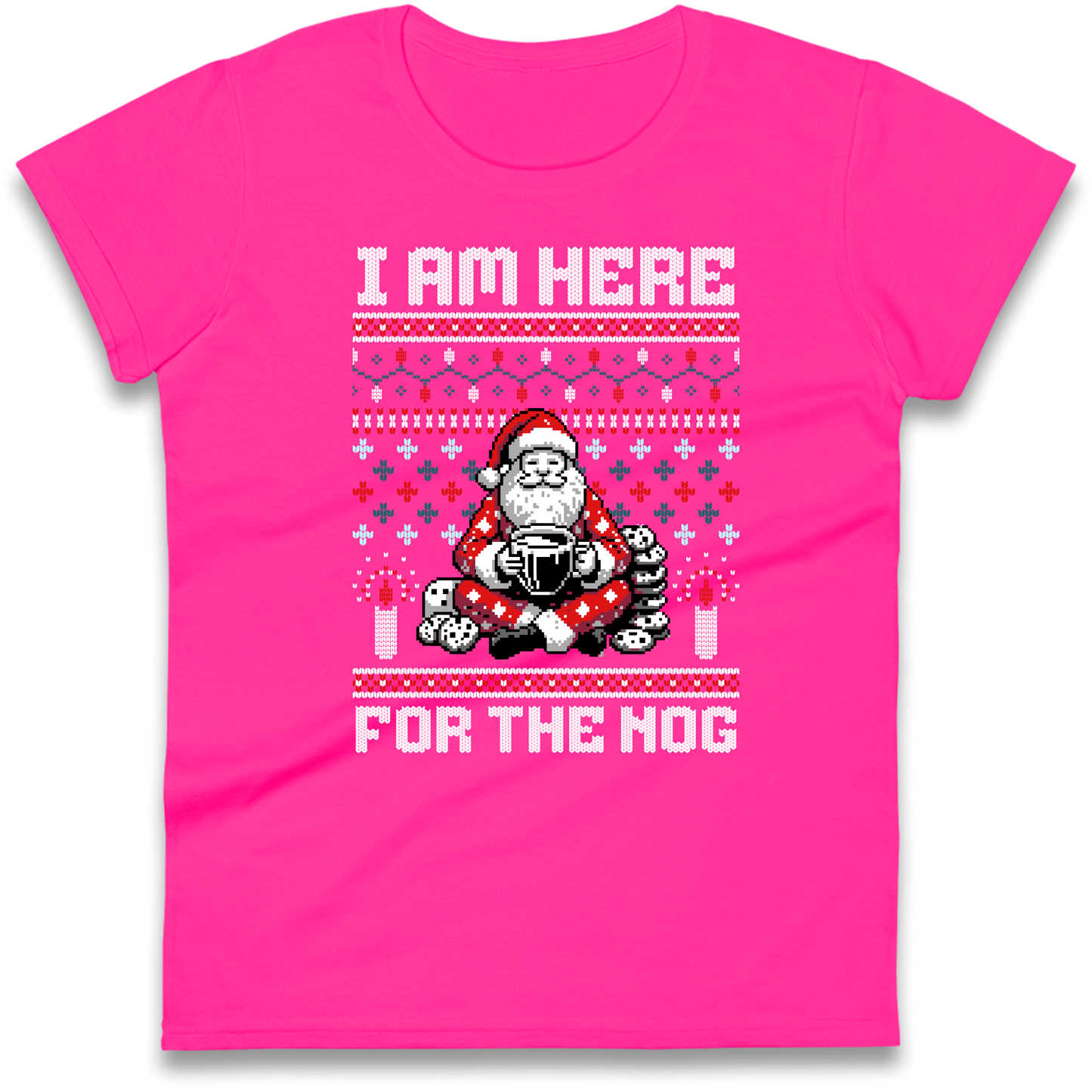 I am Here For The Nog Christmas Ladies Shirt