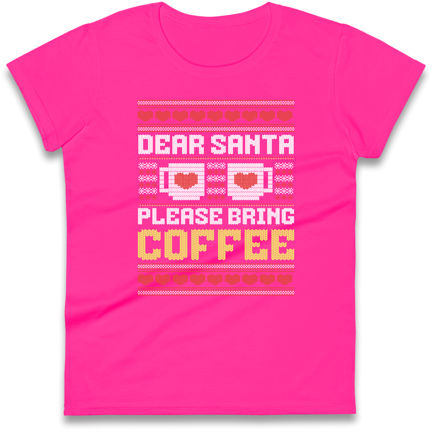 Dear Santa Please Bring Coffee Ladies Shirt
