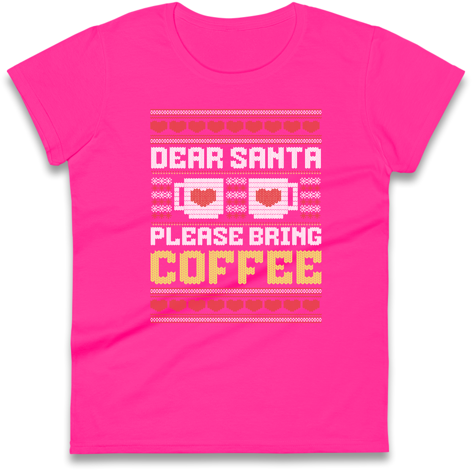 Dear Santa Please Bring Coffee Ladies Shirt