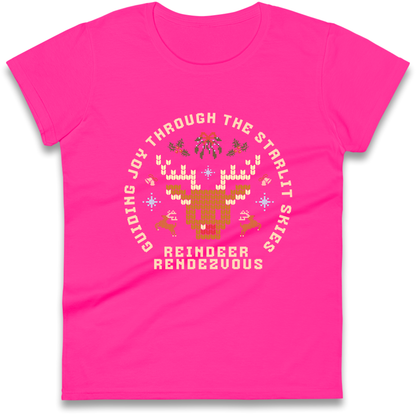 Reindeer Rendezvous Christmas Ladies Shirt