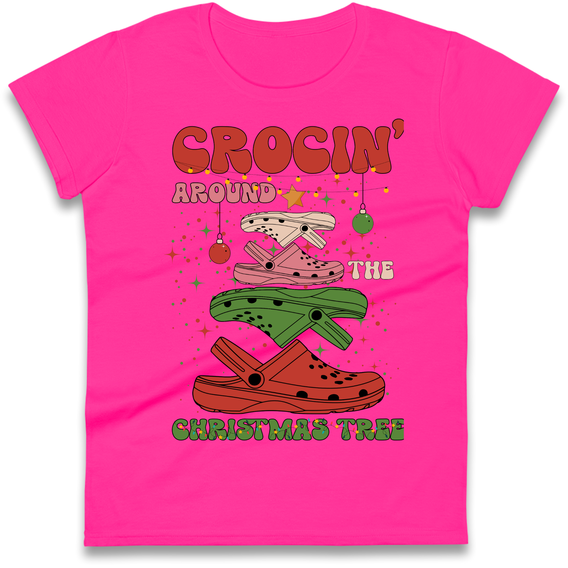 Crockin Around the Christmas Tree Christmas Ladies Shirt