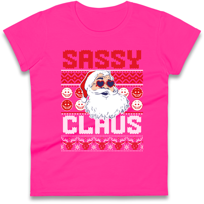 Sassy Claus Santa Christmas Ladies Shirt
