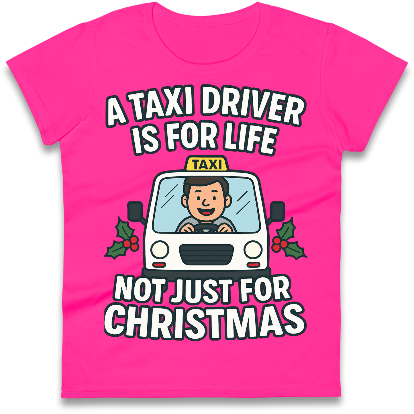 Taxi Driver Christmas Ladies Shirt