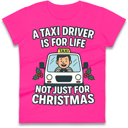 Taxi Driver Christmas Ladies Shirt