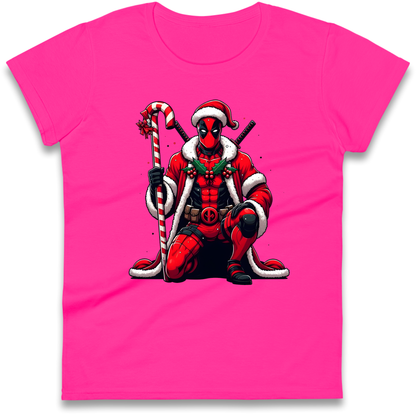 DeadPool Candy Cane Santa Ladies Shirt