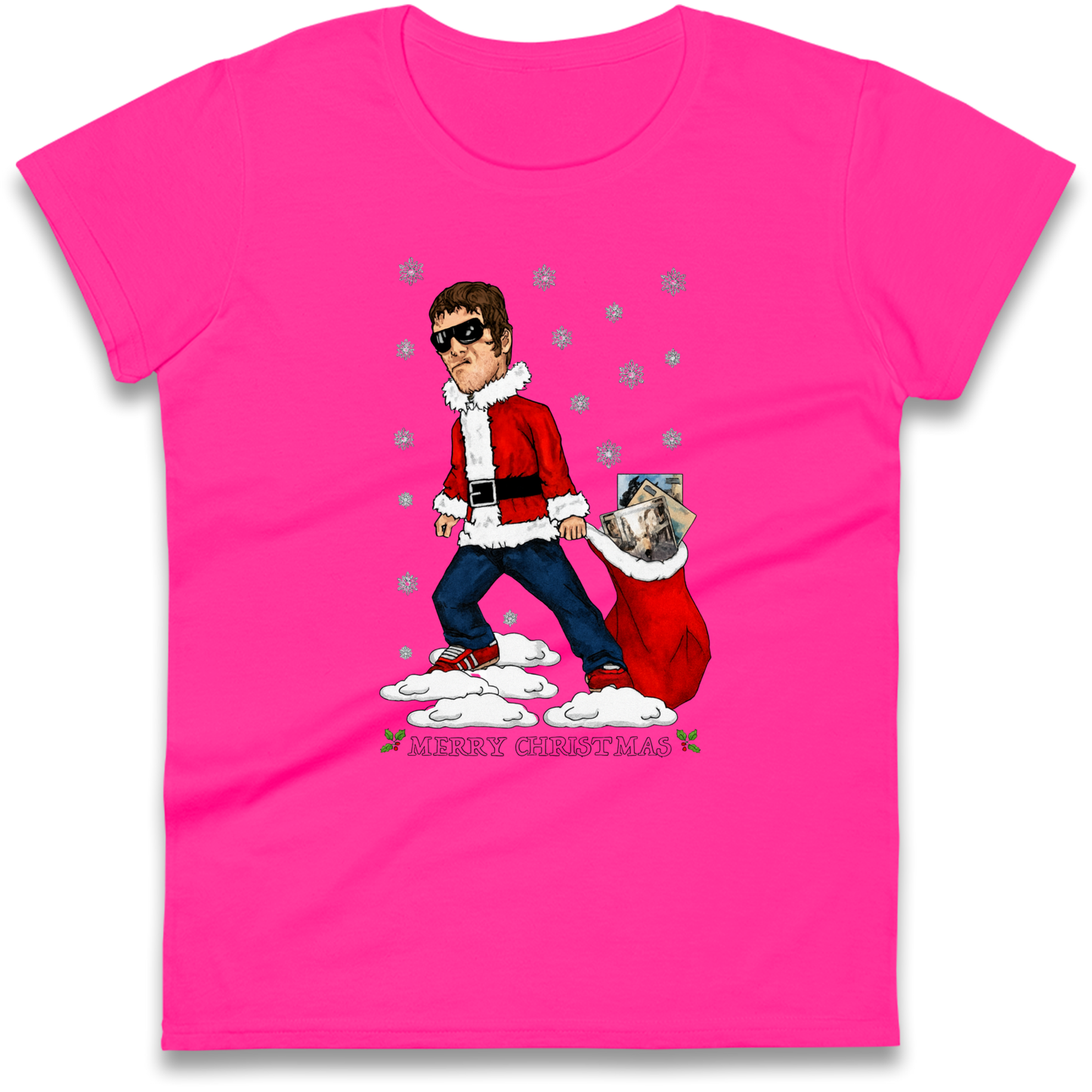 Liam Gallagher Christmas Santa Ladies Shirt