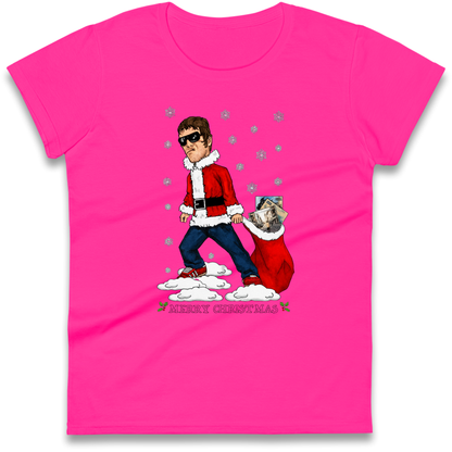 Liam Gallagher Christmas Santa Ladies Shirt