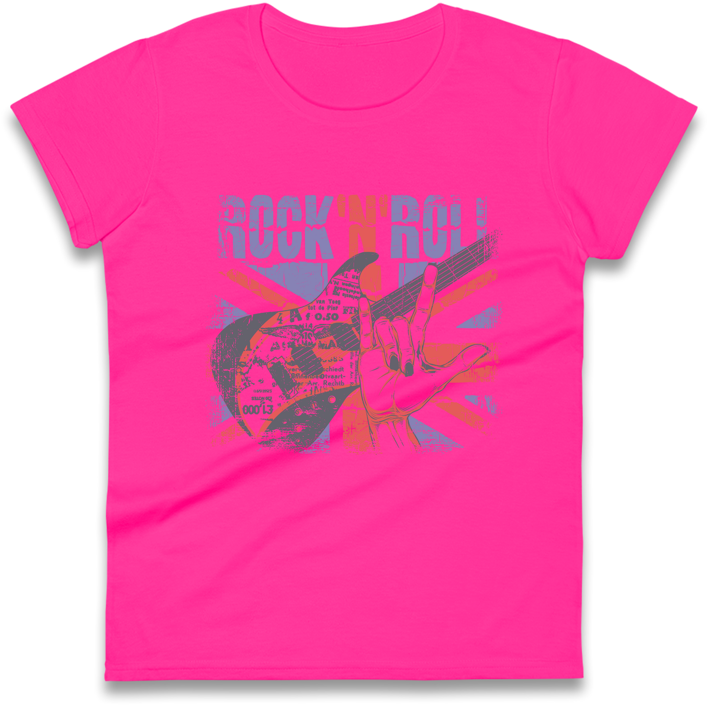 Rock N Roll Union Jack Ladies Shirt