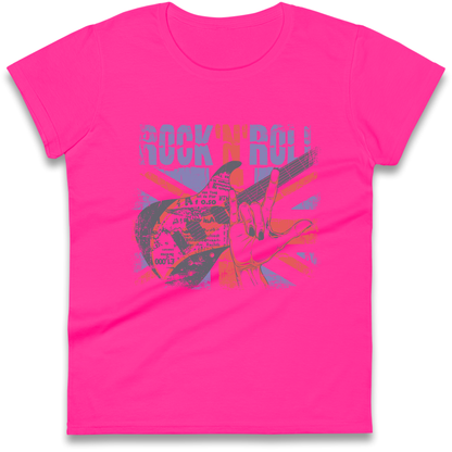 Rock N Roll Union Jack Ladies Shirt