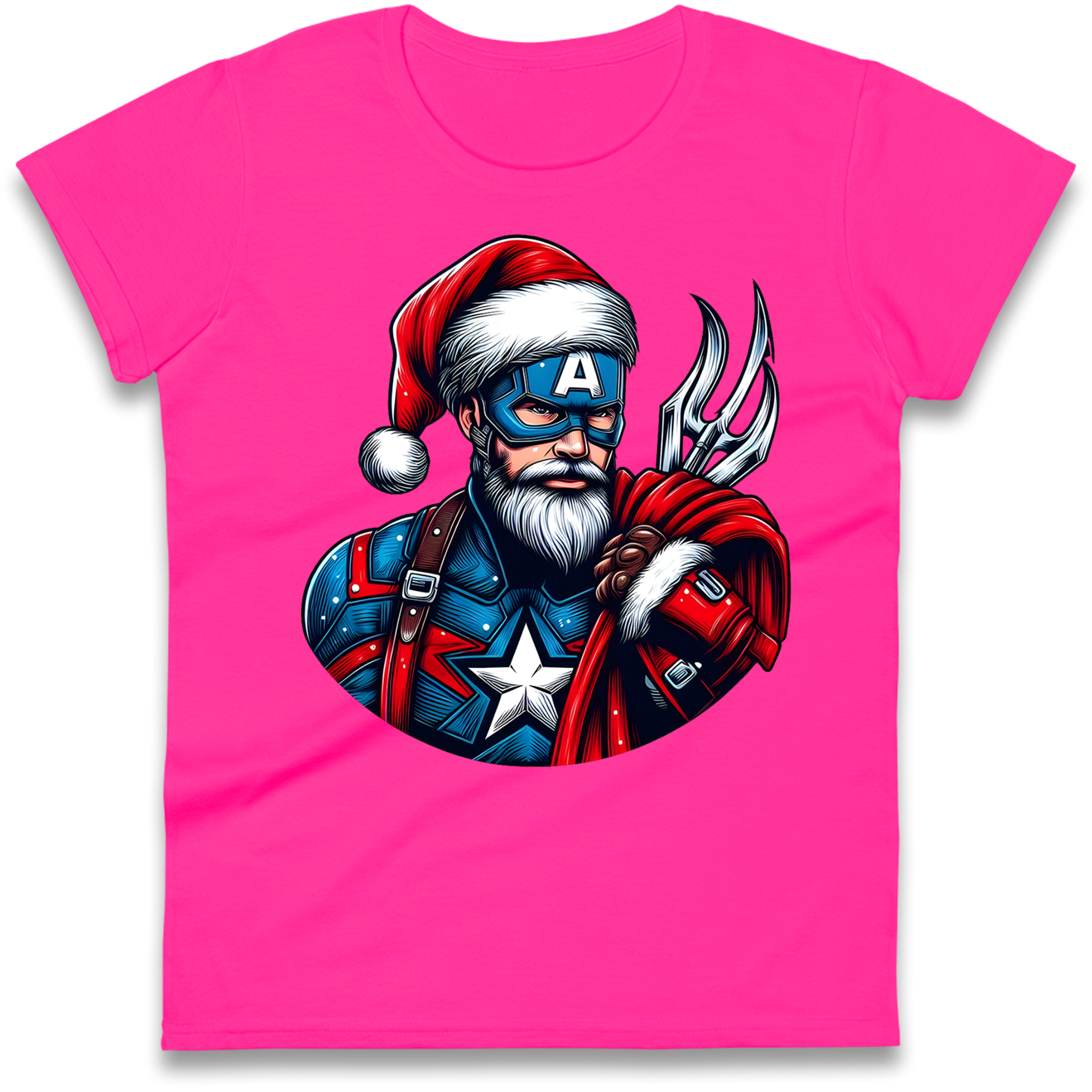 Captain America Santa Ladies Shirt