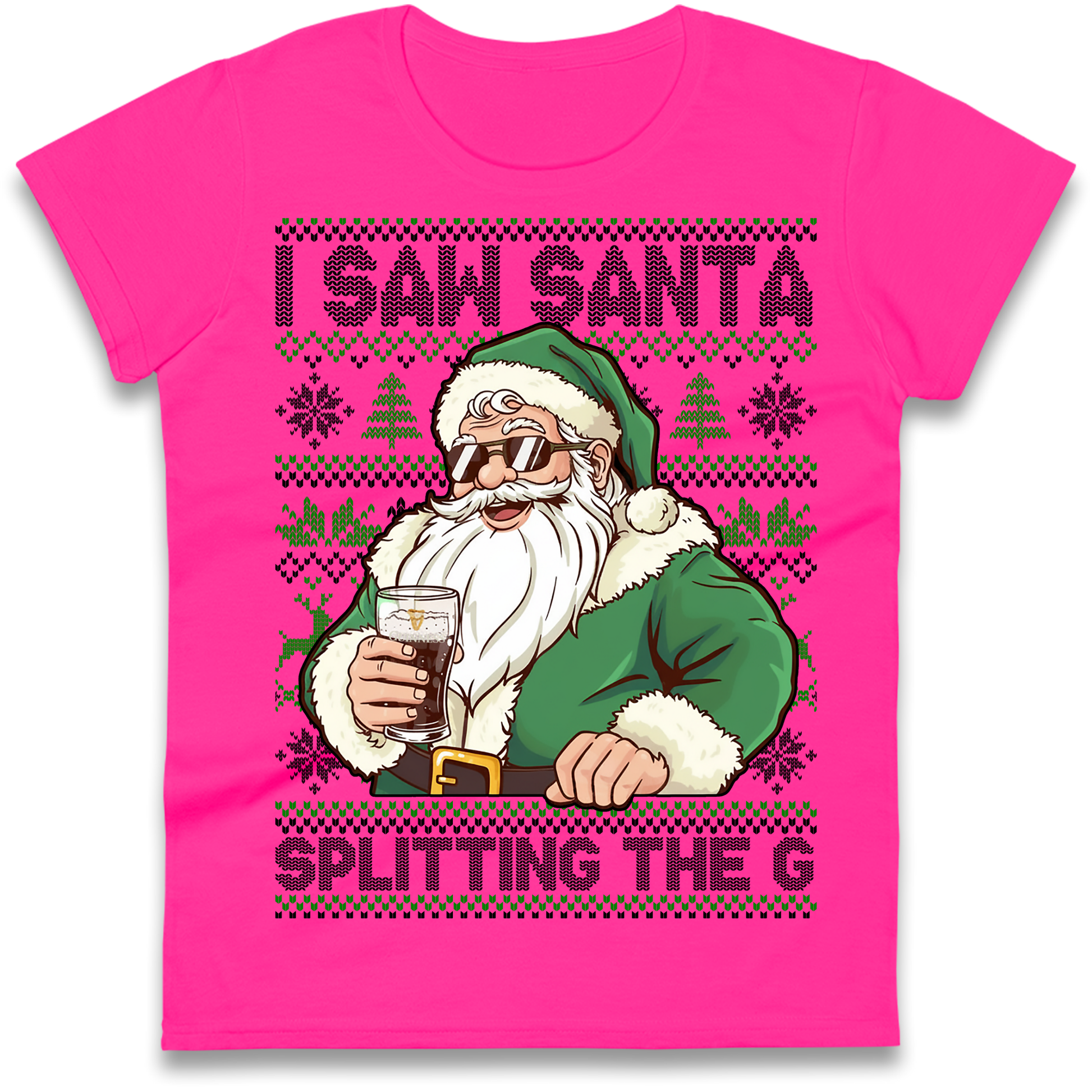 Santa Splitting The G Ladies Shirt
