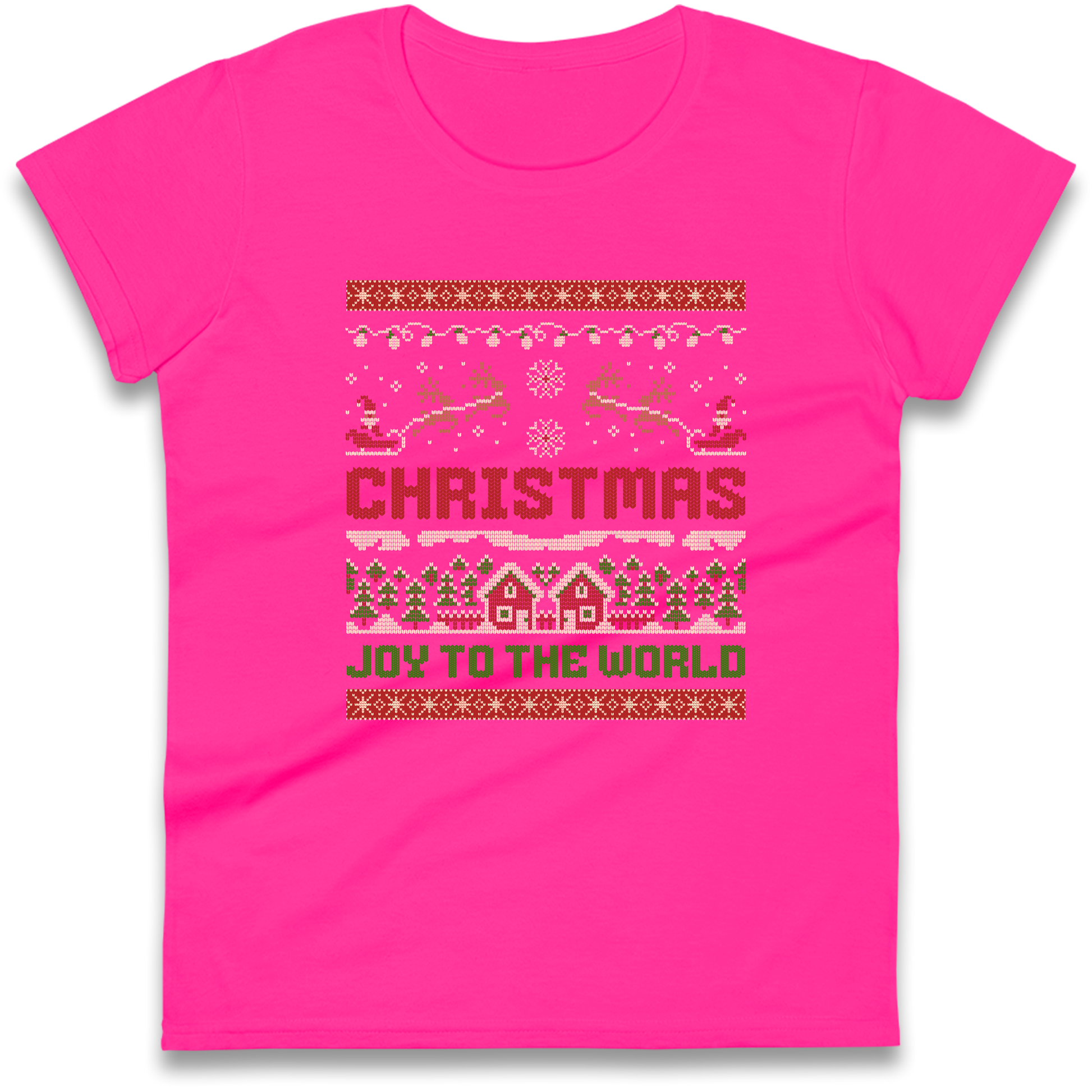 Christmas Joy to the World Christmas Ladies Shirt