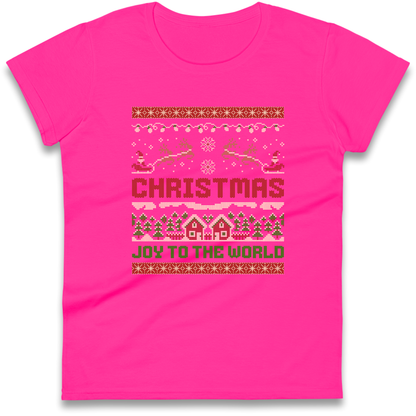 Christmas Joy to the World Christmas Ladies Shirt
