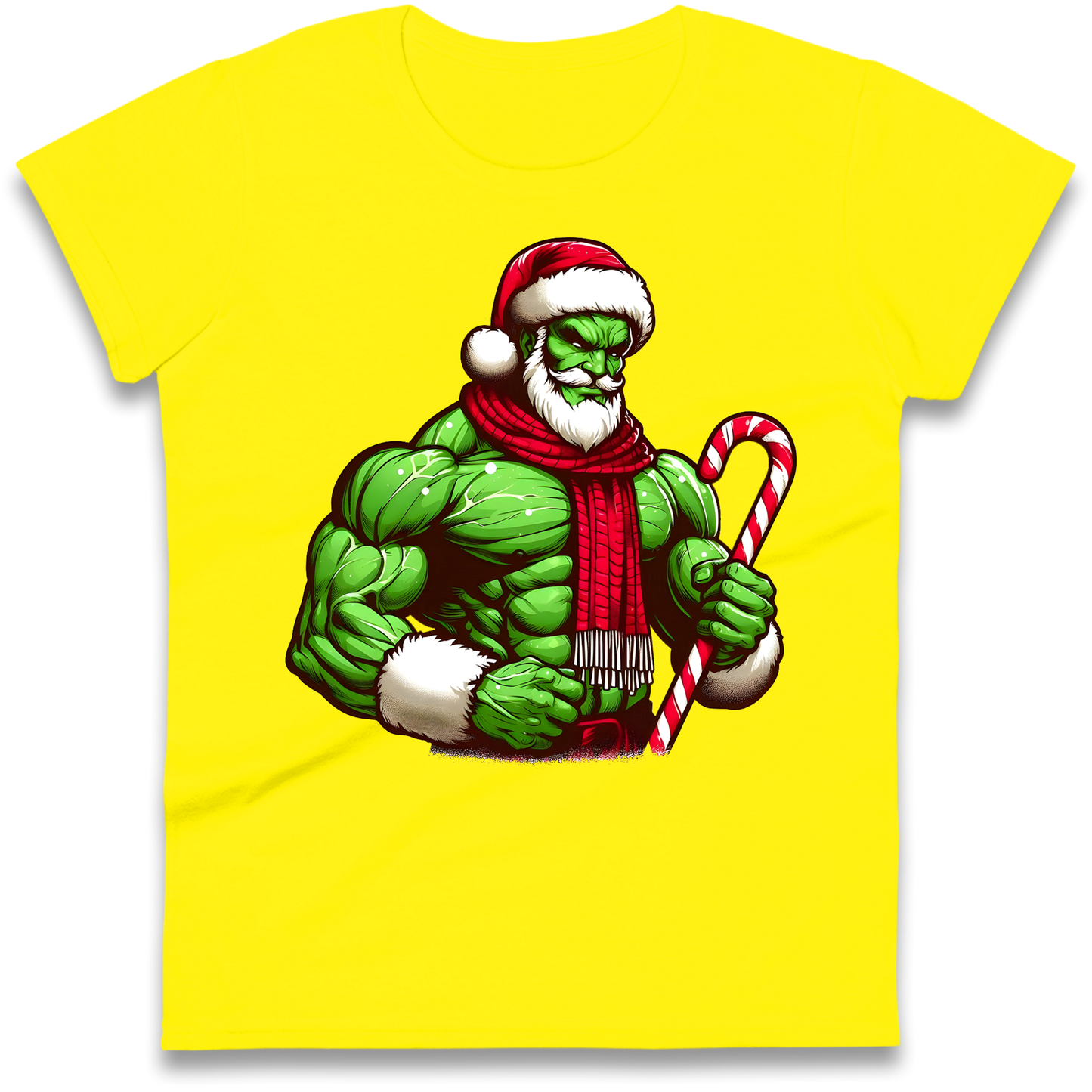 The Hulk Candy Cane Santa Ladies Shirt