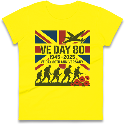 VE Day 80th Anniversary 1945 2025 Ladies Shirt