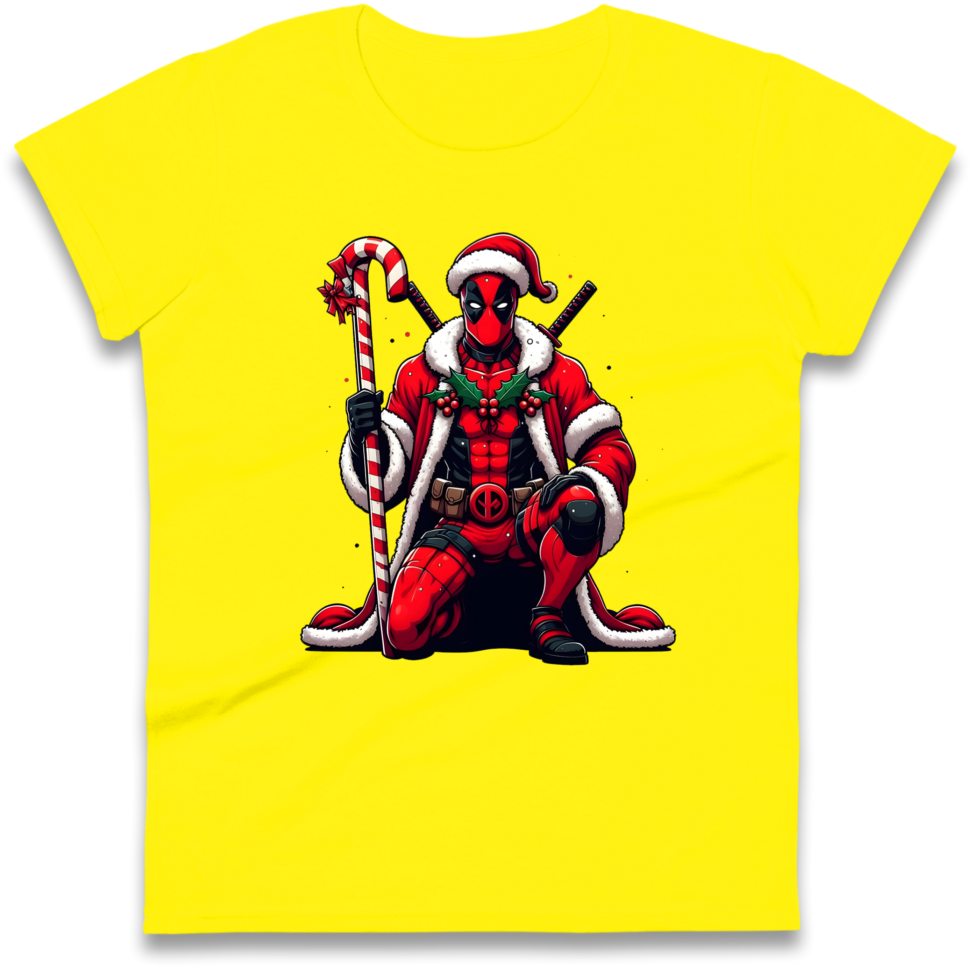 DeadPool Candy Cane Santa Ladies Shirt