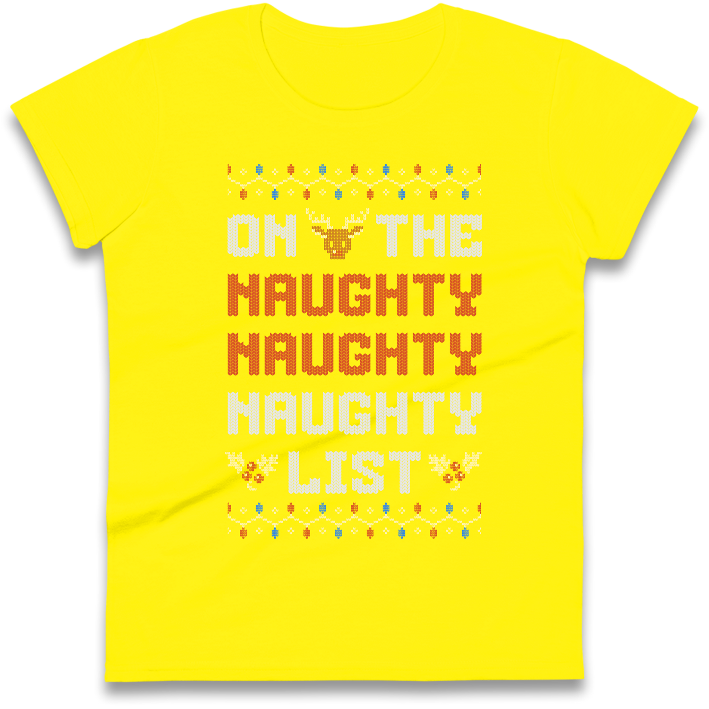 On The Naughty Naughty Naughty List Christmas Ladies Shirt