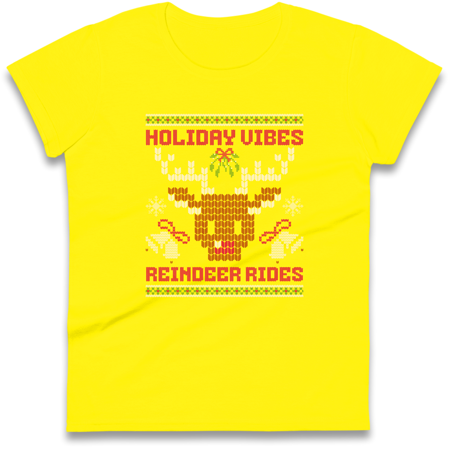 Holiday Vibes Reindeer Rides Christmas Ladies Shirt